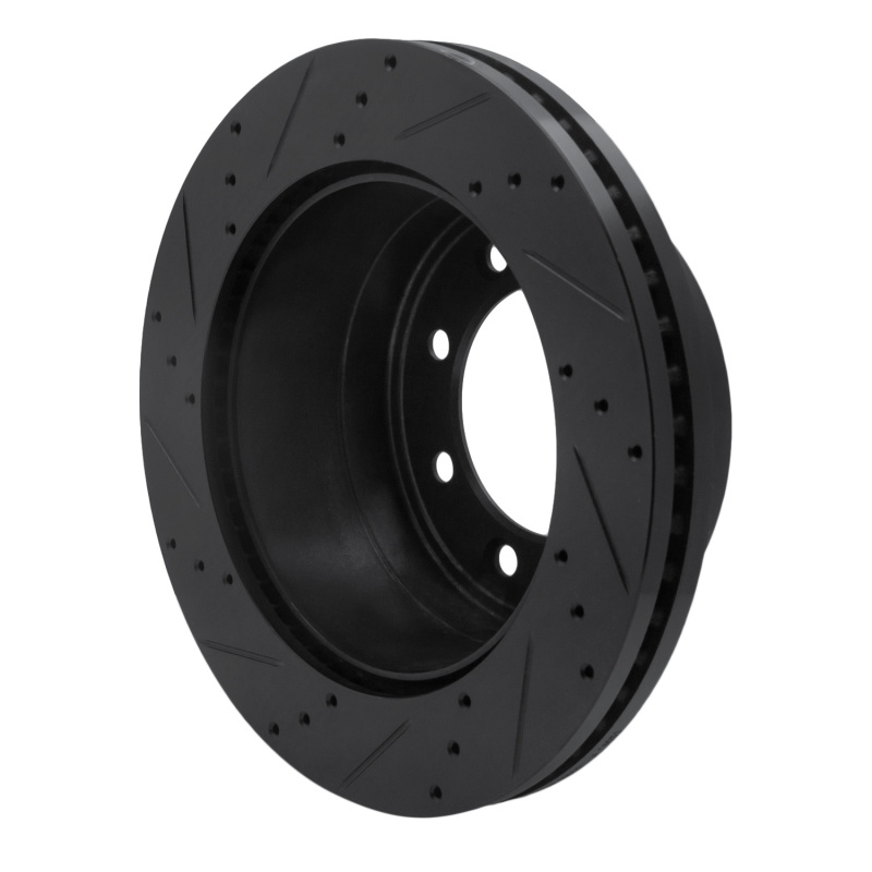Ford F-350 Super Duty Brake Rotor (1) - Rear Right - R1 Concepts - Drilled & Slotted - Black - `11-`22
